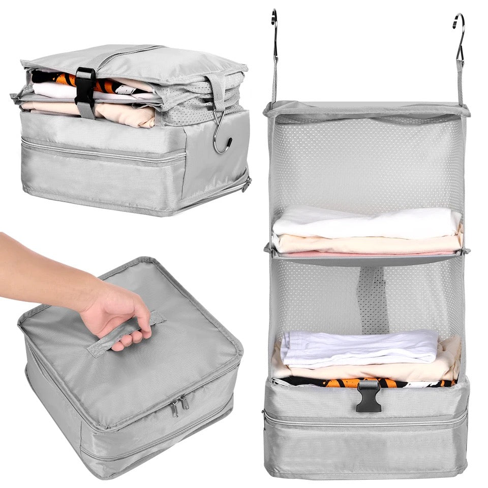 Hanging luggage organizer on sale